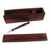 Loon Peak® Alberich Antique Wood Dip Ink Pen Holder Wood in Brown | 2.75 H x 10 W x 2.25 D in | Wayfair 57471FB39D93421E98784AB8B2C880F5
