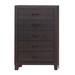 Chest with 5 Drawers and Grain Details, Dark Brown