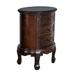 Wooden Chest with 3 Drawer and Scrolled Details, Dark Brown