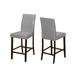 Set of 2 Gray and Brown Leather Look Contemporary Dining Chairs 40''