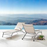 Corvus Antonio Outdoor Contemporary Sling-Fabric Adjustable Chaise Lounge