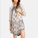 Free People Dresses | Free People 'Elsie' Lace Detail Chiffon Dress M | Color: Gray/White | Size: M