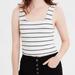 American Eagle Outfitters Tops | American Eagle Striped Square Neck Cropped Tank | Color: Black/White | Size: S