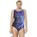 Plus Size Women's Chlorine Resistant High Neck One Piece Swimsuit by Swimsuits For All in Starburst (Size 12)