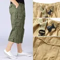 Short cargo en coton décontracté pour hommes culotte chaude multi-poches pantalon capri militaire