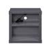 Industrial Metal Nightstand with 2 Open Compartments (USB), Gunmetal