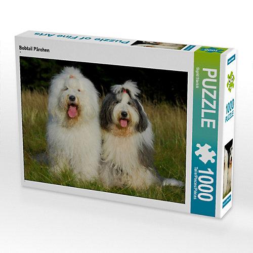 Puzzle CALVENDO Puzzle Bobtail Pärchen - 1000 Teile Foto-Puzzle glückliche Stunden Kinder