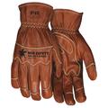 MCR SAFETY MU3624KM Leather Gloves,Brown,M,PR