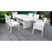 Monaco Rectangular Outdoor Patio Dining Table with with 4 Armless Chairs and 2 Chairs w/ Arms