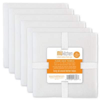 Flour Sack - Set of 6 Towels by Mu Kitchen in White White
