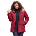 Plus Size Women's Classic-Length Quilted Puffer Jacket by Roaman's in Classic Red (Size 3X) Winter Coat