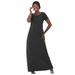 Plus Size Women's Stretch Cotton T-Shirt Maxi Dress by Jessica London in Black (Size 32)