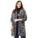 Plus Size Women's Luxe Sweater Cardigan by Catherines in Grey Animal (Size 2X)
