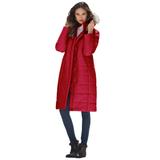 Plus Size Women's Mid-Length Quilted Puffer Jacket by Roaman's in Classic Red (Size 5X) Winter Coat