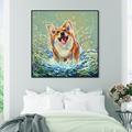 Art Remedy Animals Colorful Corgi Dogs & Puppies - Graphic Art Print Canvas | 40.5" H x 40.5" W x 1.5" D | Wayfair 35772_40x40_CANV_BFL