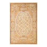 Overton Hand Knotted Wool Vintage Inspired Traditional Mogul Ivory Area Rug - 6'3" x 9'6"