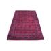 Shahbanu Rugs Pure Wool Afghan Khamyab with Natural Dyes Hand Knotted Deep Red Oriental Rug (4'0" x 5'10") - 4'0" x 5'10"