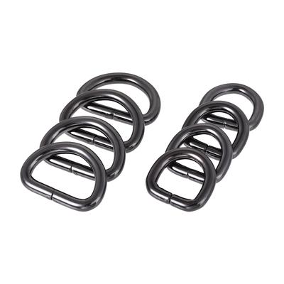 Metal D Ring 0.63"(16mm) 0.98"(25mm) D-Rings Buckle Black, Total 12pcs