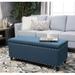 Tatiana Contemporary Fabric Storage Ottoman with Nailhead Trim by Christopher Knight Home