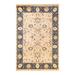 Overton Hand Knotted Wool Vintage Inspired Traditional Mogul Ivory Area Rug - 6'1" x 9'2"