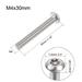 M4x30mm Torx Security Machine Screw,40pcs Pan Head Screw Inside Column - Silver