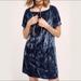 Anthropologie Dresses | Floreat Anthropologie Crushed Velvet Shift Dress | Color: Blue | Size: Xs