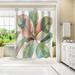 East Urban Home 71" x 74" Shower Curtain, Pink Ficus II by PI Creative Art Polyester in Brown/Green/Pink | 71 H x 74 W in | Wayfair