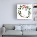 The Holiday Aisle® Christmas Wreath V by Harriet Sussman - Wrapped Canvas Graphic Art Canvas, Wood in Green/White | 14 H x 14 W x 2 D in | Wayfair