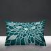 ULLI HOME Raina Floral Indoor/Outdoor Throw Pillow Polyester/Polyfill blend in Green | 14 H x 18 W x 5 D in | Wayfair Raina_Lumbar_Green_20x14