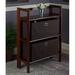 Ebern Designs Arlowe 38.54" H x 27.8" W Solid Wood Etagere Bookcase w/ Bins Wood in Brown | 38.54 H x 27.8 W x 11.5 D in | Wayfair