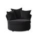Barrel Chair - Andover Mills™ Alsup Barrel Chair, Wood in Black | 38 H x 46 W x 44 D in | Wayfair FB5F4075703B4989914B011F31B7CEA2