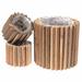 Millwood Pines Round Domino Wood Blocks Planter w/ Liner Set Of 3 Wood in Brown | 30 H x 20 W x 15 D in | Wayfair 44E09B1460844835A251D53F25BFED31