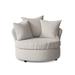 Barrel Chair - Andover Mills™ Alsup Barrel Chair Faux Leather/Polyester/Cotton/Other Performance Fabrics in White | 38 H x 46 W x 44 D in | Wayfair