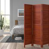 Langley Street® Allenbie 5.2 Ft. Tall Wooden Louvered Room Divider Wood in Red/Brown | 71 H x 54 W x 1 D in | Wayfair