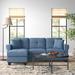 Blue Sectional - Three Posts™ Cassity 59" Wide Reversible Sofa & Chaise Polyester | 35 H x 59 W x 56 D in | Wayfair