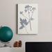 Winston Porter Navy Botanicals IV Premium Gallery Wrapped Canvas - Ready To Hang Canvas, in Blue/Indigo/Pink | 27 H x 18 W x 1 D in | Wayfair