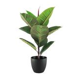 Primrue 23" Artificial Rubber Plant Tree in Pot Plastic | 23 H x 16 W x 16 D in | Wayfair 296ADD96AC2E4D89A419ADE230D2D675