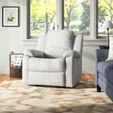 Andover Mills™ Kahler 37.75" Wide Faux Leather Manual Glider Rocker Recliner Faux Leather/Stain Resistant in Gray | Wayfair