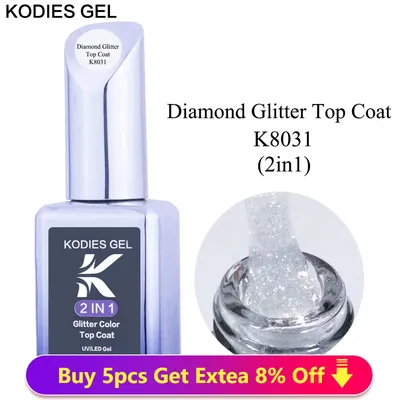 KODIES – vernis à ongles GEL UV Semi-Permanent à paillettes couche de finition en diamant Super