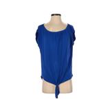 Ann Taylor Short Sleeve Top Blue Scoop Neck Tops - Women's Size Small