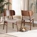Baxton Studio Alston Mid-Century Modern Beige Fabric Upholstered and Walnut Brown Finished Wood Dining Chair (Set of 2) - Wholesale Interiors WM1892B-Latte/Walnut-DC