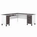 Bush Furniture Somerset 72W L Shaped Desk with Storage in White and Storm Gray - WC81010K