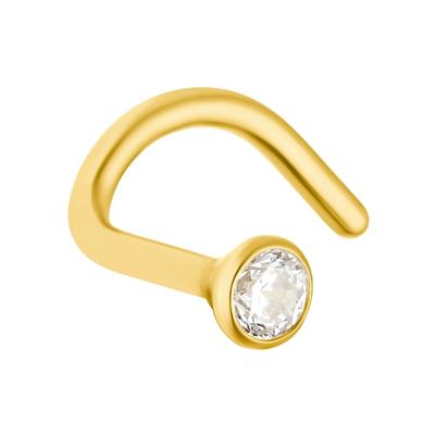 amor - Nasenpiercing für Damen, Gold 750, Zirkonia synth. Schmuck-Set 1 ct