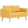 2-Sitzer-Sofa Stoff Gelb vidaXL