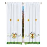 Red Barrel Studio® Sunflower Chickadee Floral Room Darkening Rod Pocket Single Curtain Panel Polyester | 63.75 H x 41.75 W in | Wayfair