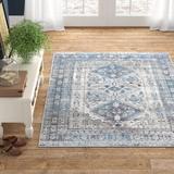 Blue 79 x 0.31 in Area Rug - Langley Street® Fitz Oriental Royal Area Rug Polypropylene | 79 W x 0.31 D in | Wayfair