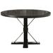 Round Dining Table with Pedestal Base, Antique Black