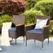 MFSTUDIO 2 Pieces Outdoor Patio Rattan Chairs Wicker Dining Armchair Outdoor Furniture for Porch, Balcony & Deck