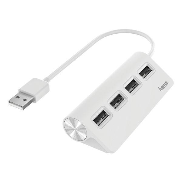 Hama USB-2.0-Hub, 4 Ports, weiß weiß Image