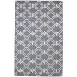 One of a Kind Hand-Tufted Modern 5' x 8' Trellis Wool Grey Rug - 5' x 8'